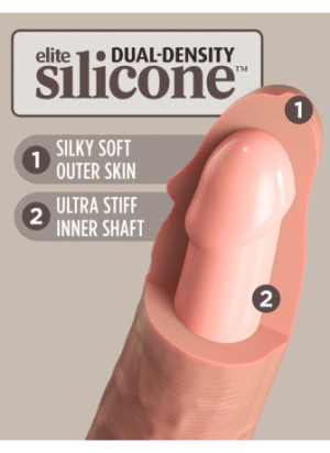 8" Vibrating + Dual Density Silicone Cock